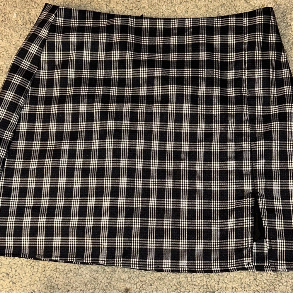 Plaid Black and White Women's Skirt